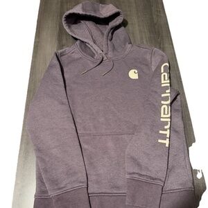 Carhartt Spellout Hoodie Sweater Women's Medium Purple Excellent